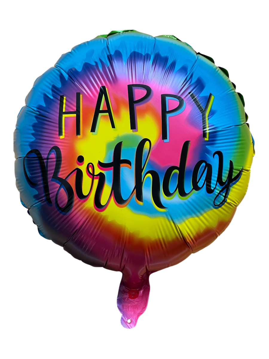 Happy Birthday Kulatý Fóliový Balónek Duhový