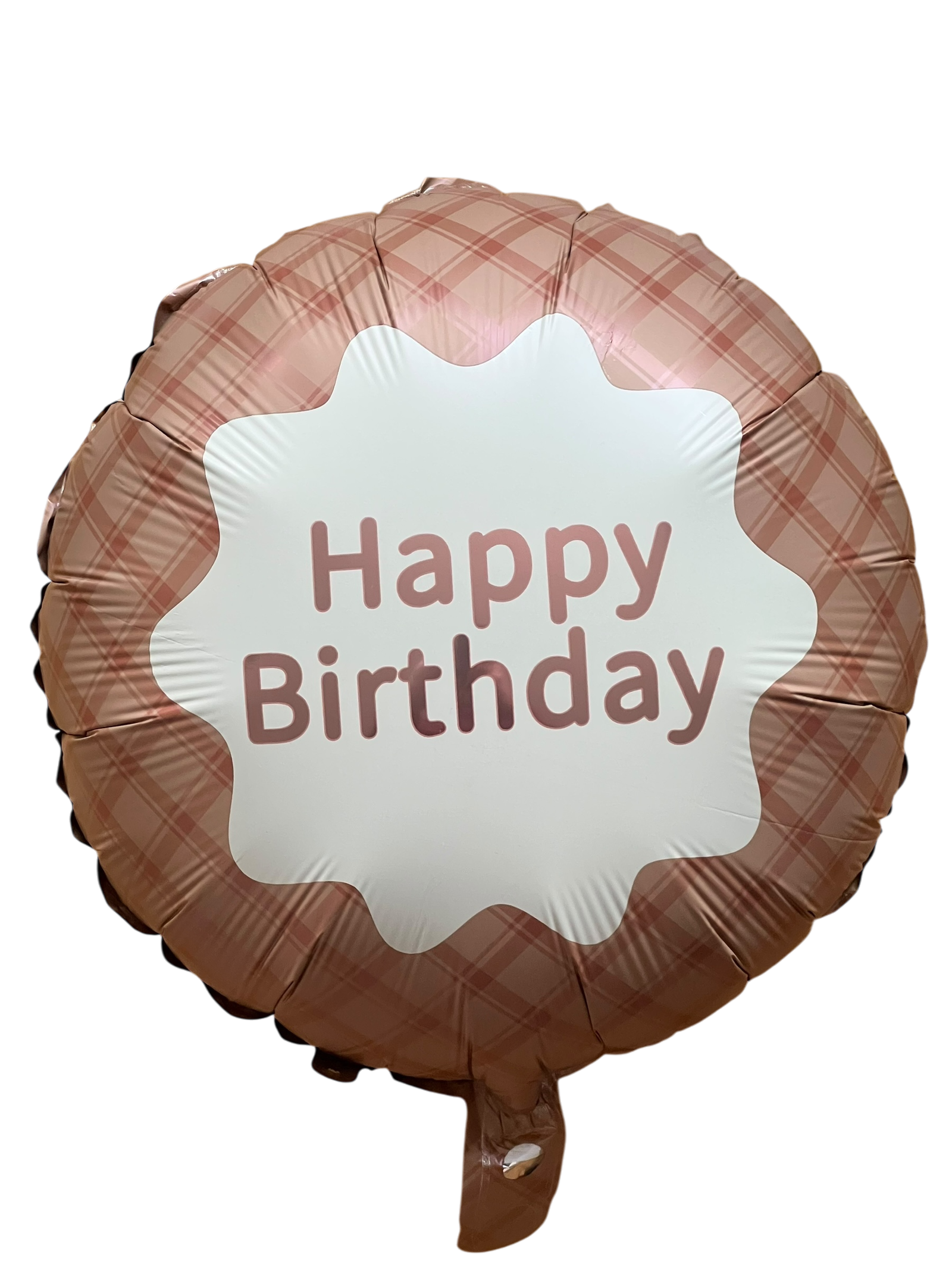 Happy Birthdy Kulatý Fóliový Balónek Hnědo Bílý