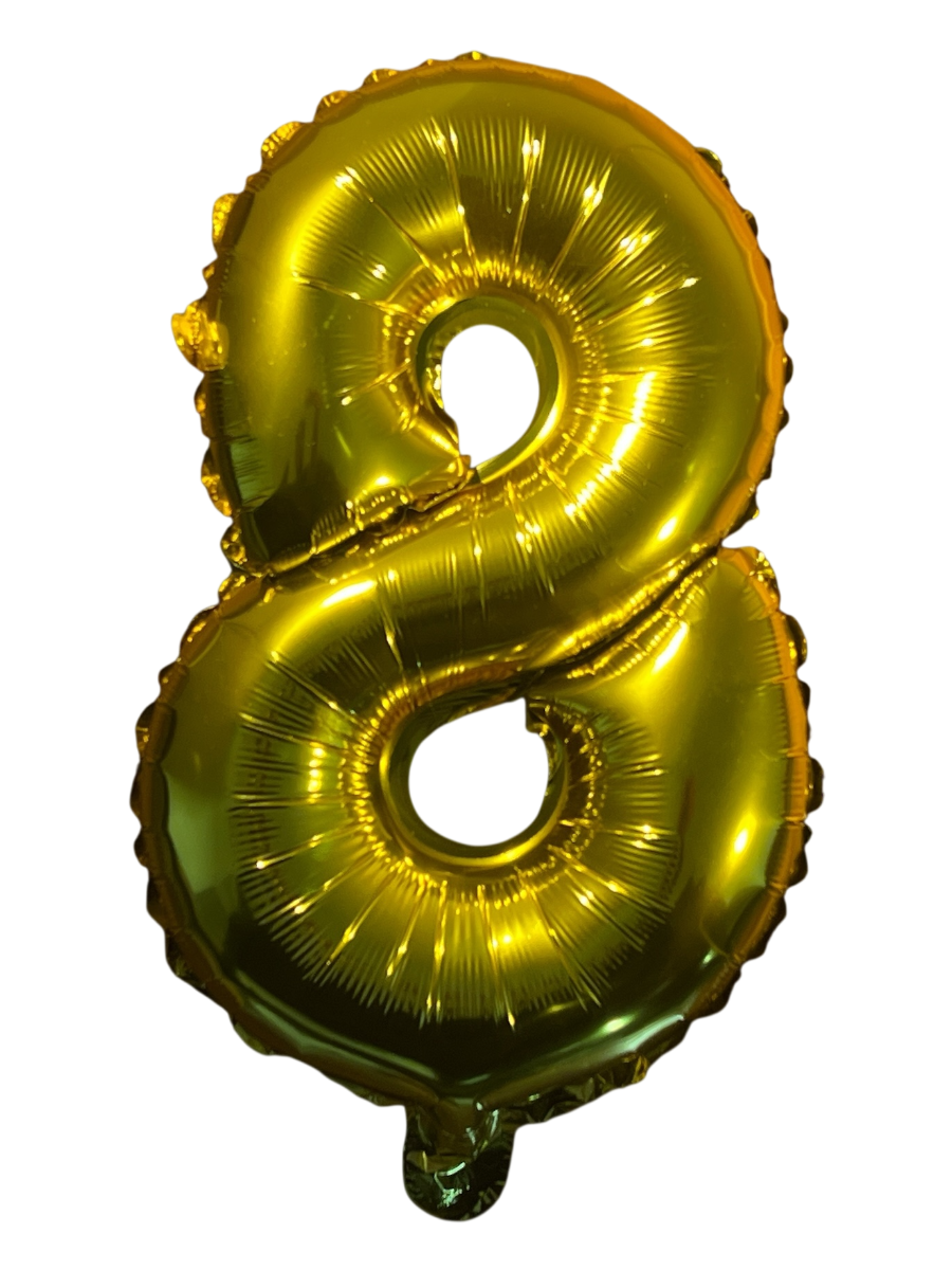 Číslo 8 Fóliový Balónek Zlatý
