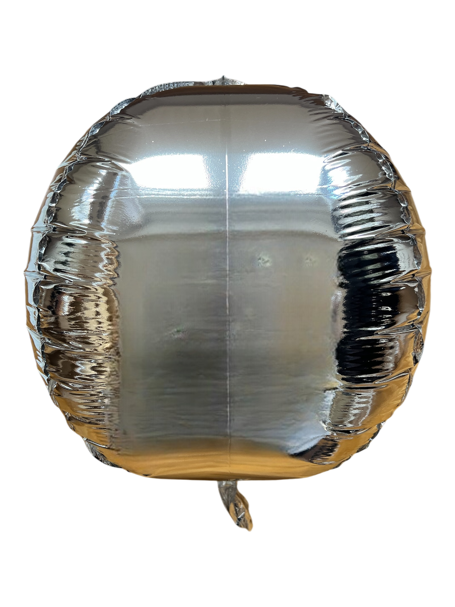 Klasický Kulatý Lampionový Fóliový Balónek Stříbrný