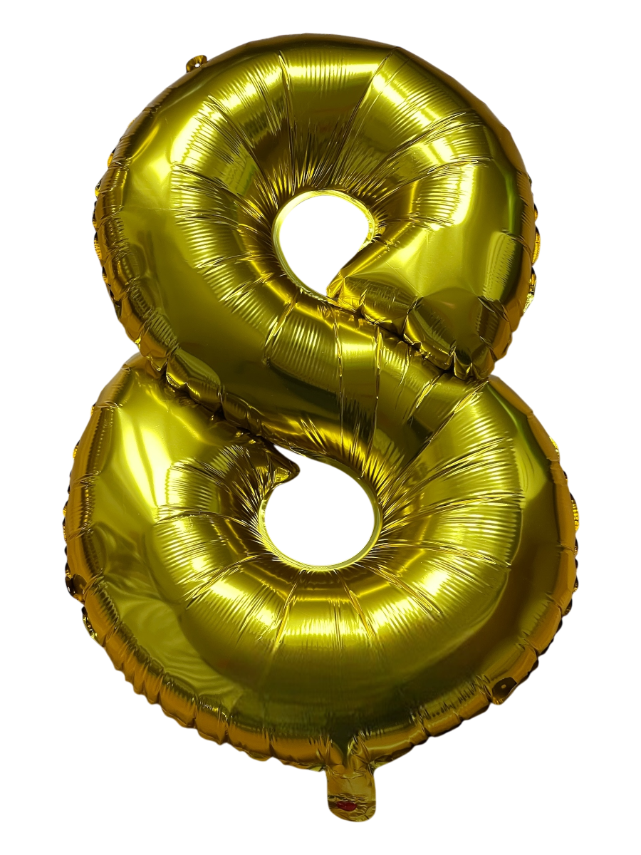 Číslo 8 Velký Fóliový Balónek Zlatý